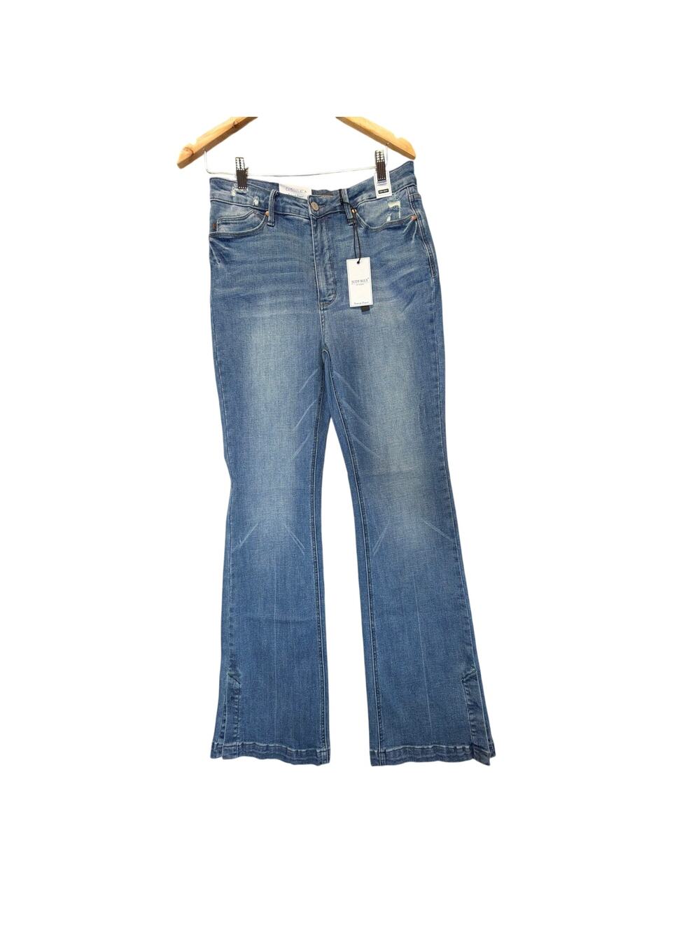 NWT Judy Blue High Waisted‎ Slim Boot Jeans Size 13/31 Medium Wash Split Hem
